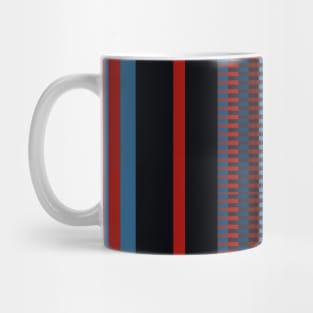 Checkered Ethnic Mosaic Pattern Blues and Coral Mug